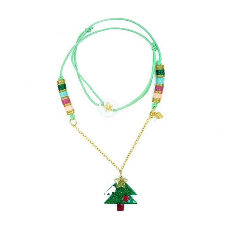 Tree Christmas Green Necklace