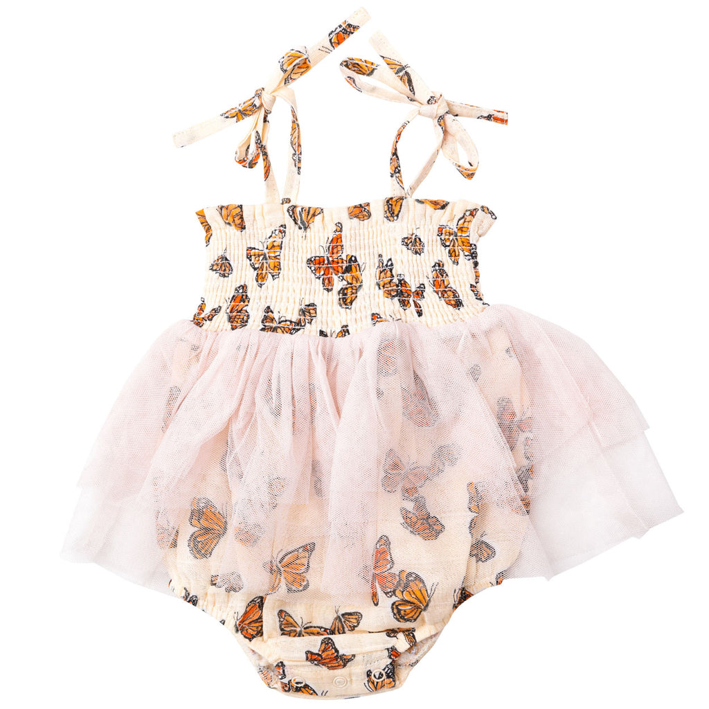Organic Tutu Bubble - Painted Monarch Butterflies-DRESSES & SKIRTS-Angel Dear-Joannas Cuties