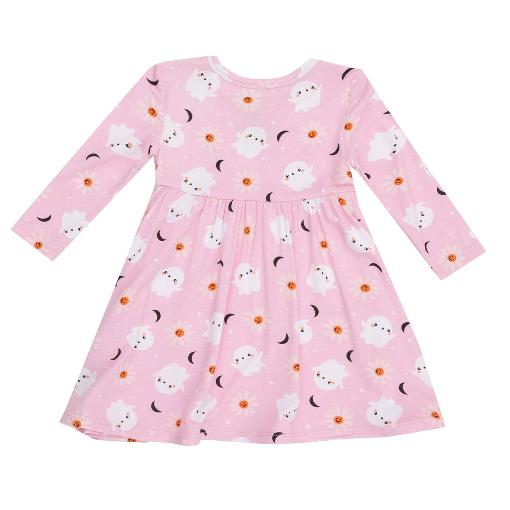 Twirly L/S Dress - Spooky Ghost