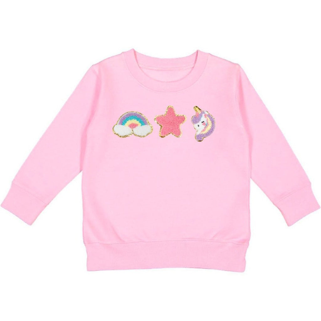 Unicorn Doodle Patch Sweatshirt - Kids Sweatshirt-SWEATSHIRTS & HOODIES-Sweet Wink-Joannas Cuties