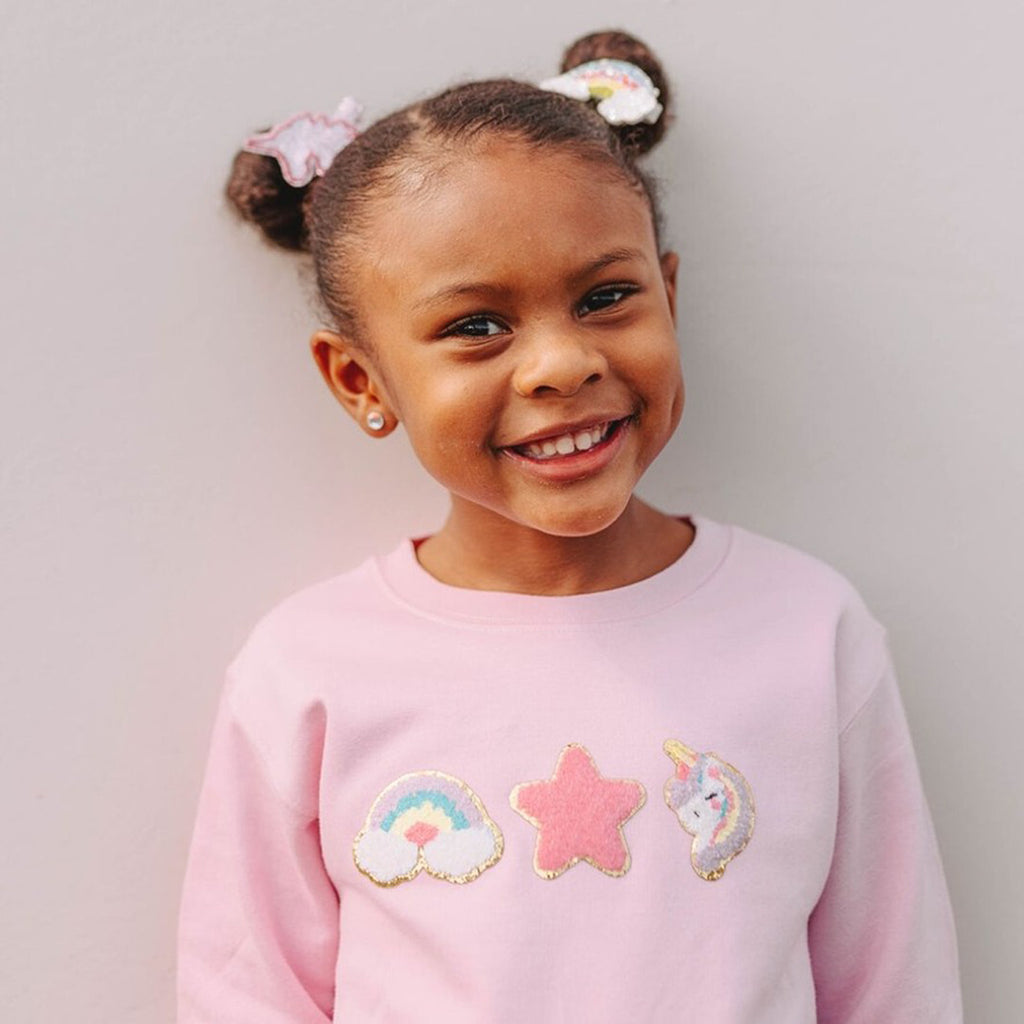 Unicorn Doodle Patch Sweatshirt - Kids Sweatshirt-SWEATSHIRTS & HOODIES-Sweet Wink-Joannas Cuties