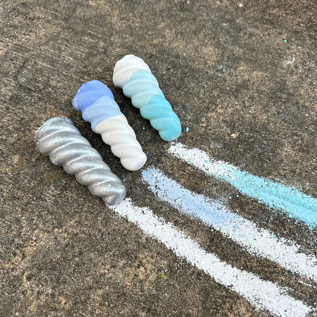 Unicorn Horns & Narwhal Horns Handmade Sidewalk Chalk - Blue Ombre-PLAY-Twee-Joannas Cuties