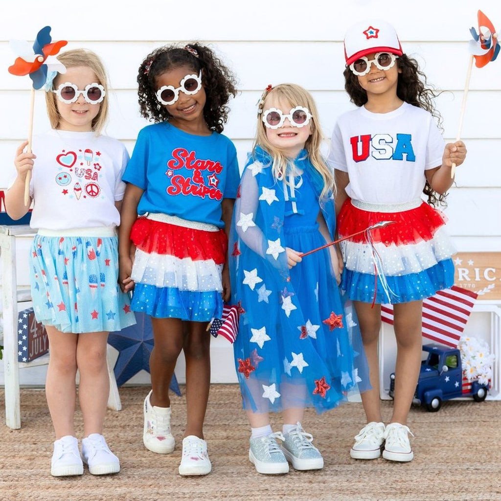 USA Patch Short Sleeve T-Shirt - Kids 4th of July Tee