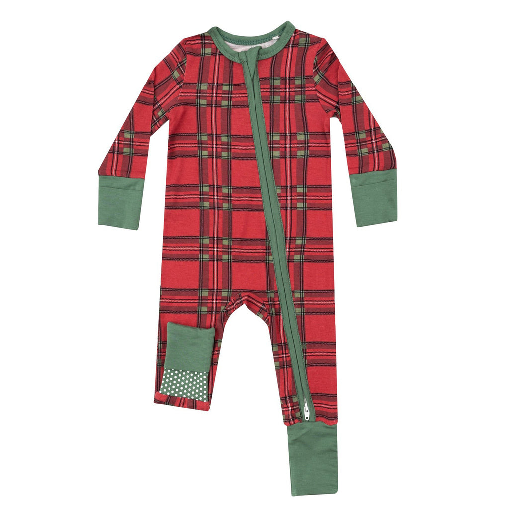 Vintage Holiday Plaid - 2 Way Zipper Romper