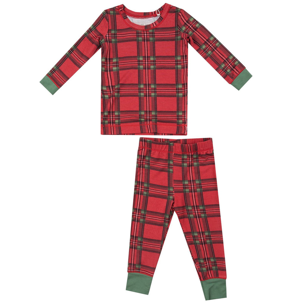 Vintage Holiday Plaid - L/S Loungewear Set-SLEEPWEAR-Angel Dear-Joannas Cuties