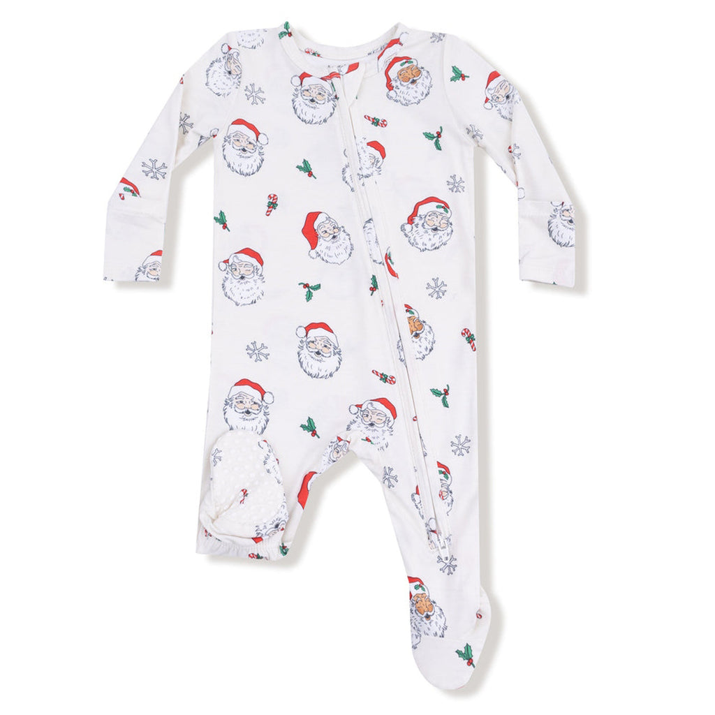 Baby onesie with Santa Claus pattern on a white background