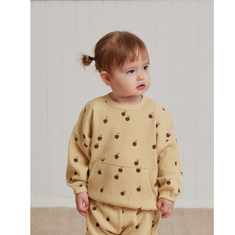 Waffle Sweater + Pant Set - Apples-OUTFITS-Quincy Mae-Joannas Cuties