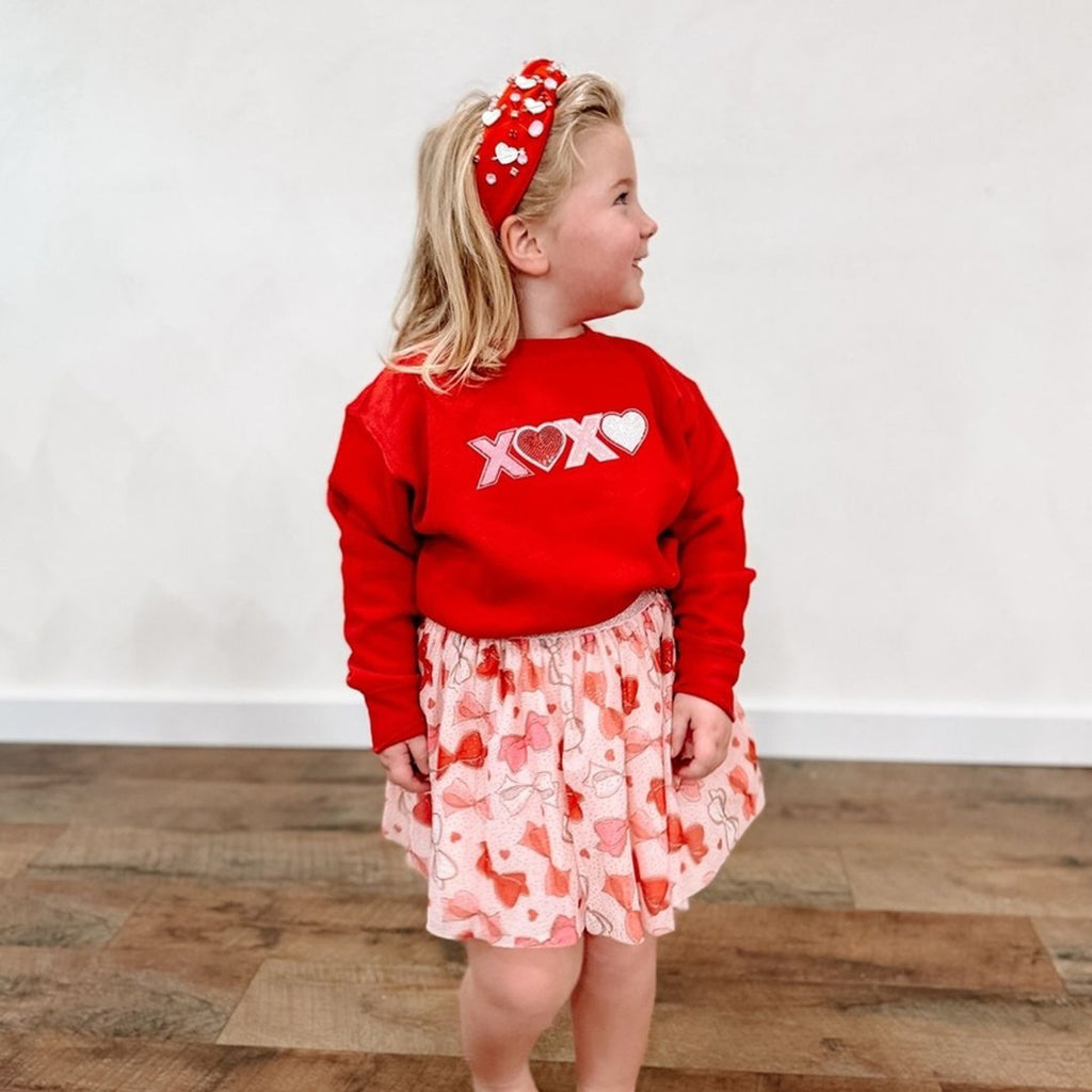 Xoxo Sequin Patch Valentine's Day Sweatshirt