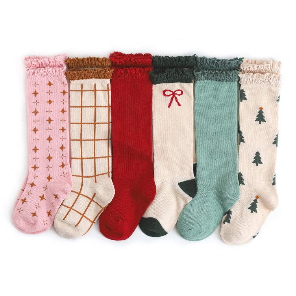 Christmas High Knee Socks-SOCKS, TIGHTS & LEG WARMERS-Little Stocking Co.-Joannas Cuties