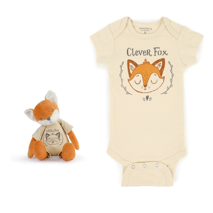 Clever Fox Snuggle Buddy Onesie and Plush Toy Set-Demdaco-Joanna's Cuties