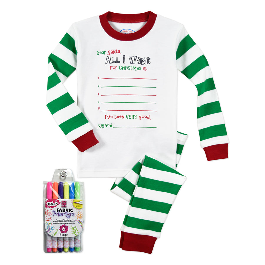 Color Me Pjs Set With Markers - All I Want - Sara's Prints - joannas-cuties