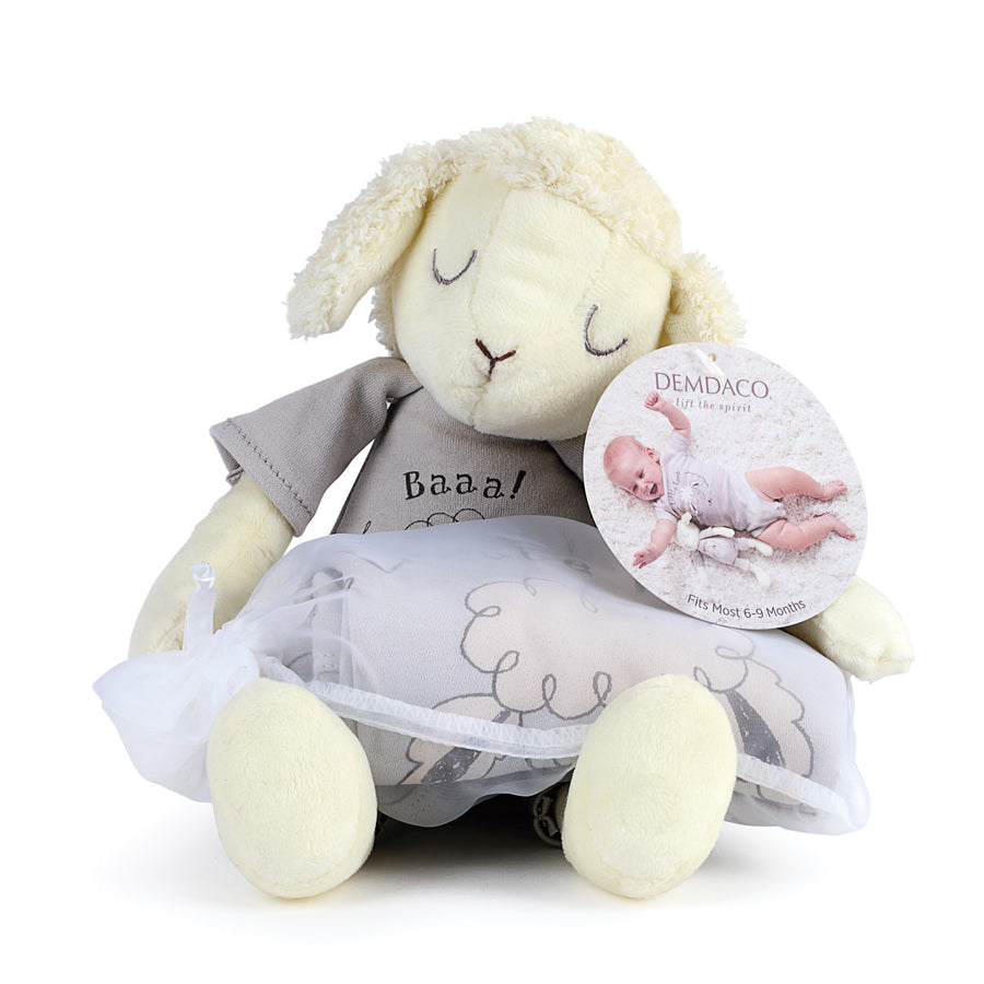 Little Lamb Snuggle Buddy Onesie and Plush Toy Set-Demdaco-Joanna's Cuties