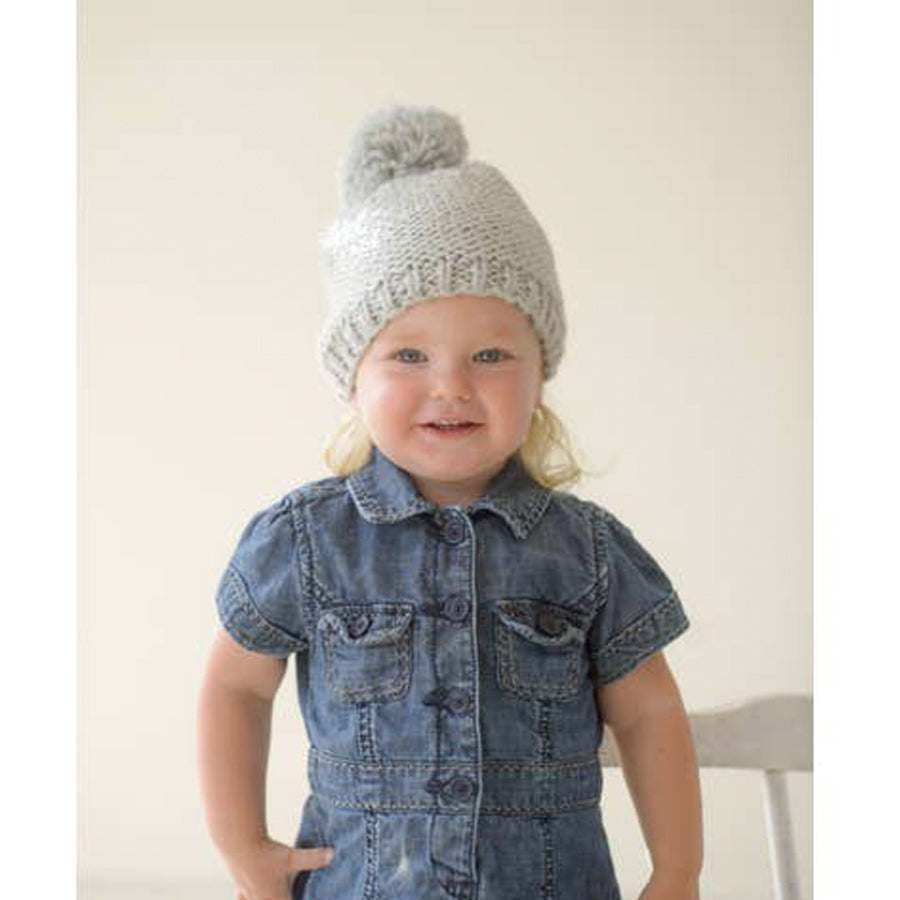 Pearl Metallic Knit Hat, Grey / Silver - The Blueberry Hill - joannas-cuties