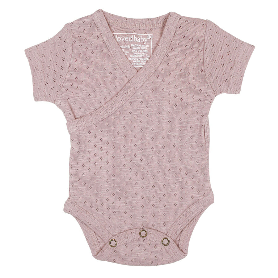 Copy of Pointelle S/Sleeve Wrap Bodysuit in Thistle-L'ovedbaby-Joanna's Cuties