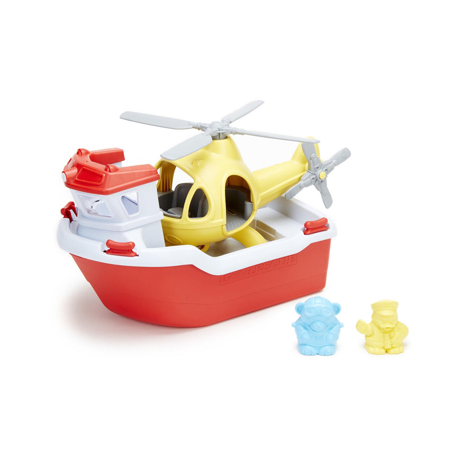 Rescue Boat & Helicopter-Green Toys-Joanna's Cuties