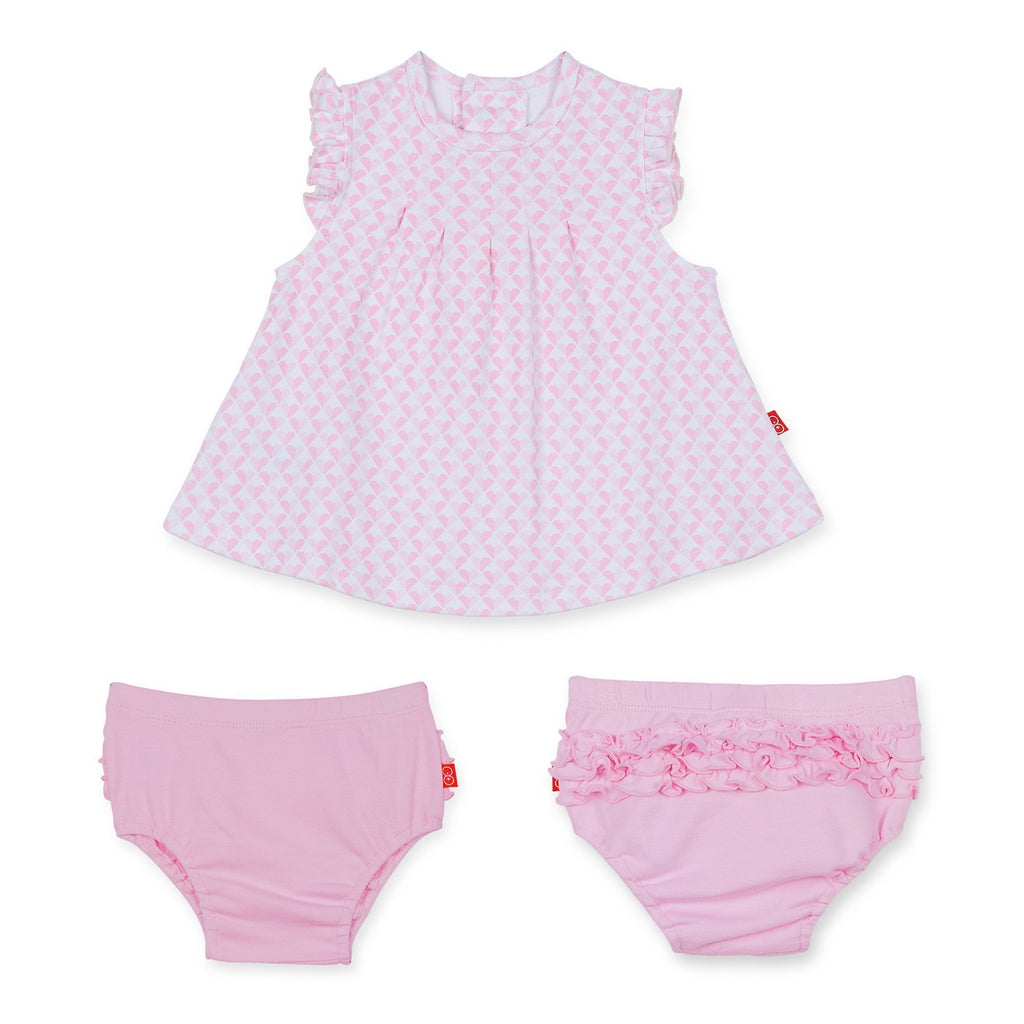 All Heart Cotton Magnetic Bubble Dress & Diaper Cover Set - Magnetic Me - joannas-cuties