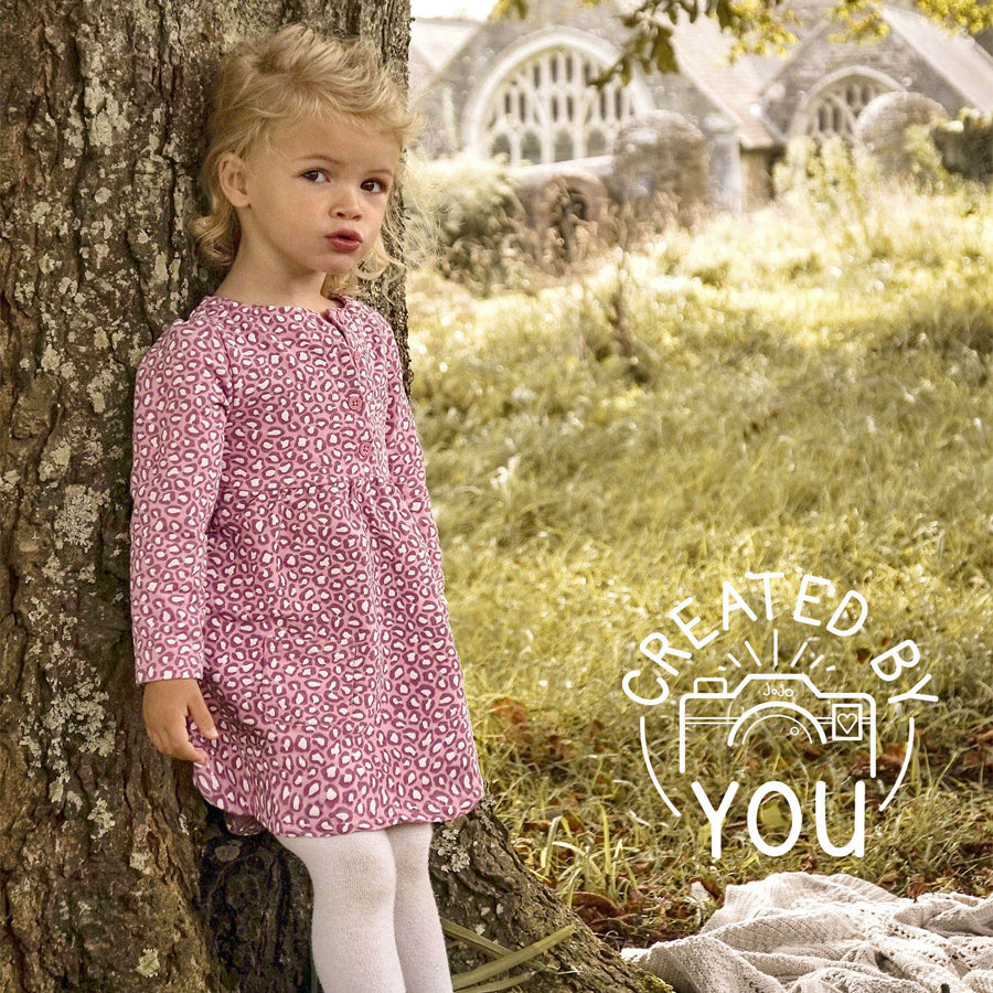 Pink Animal Print Sweat Dress-JoJo Maman Bebe-Joanna's Cuties