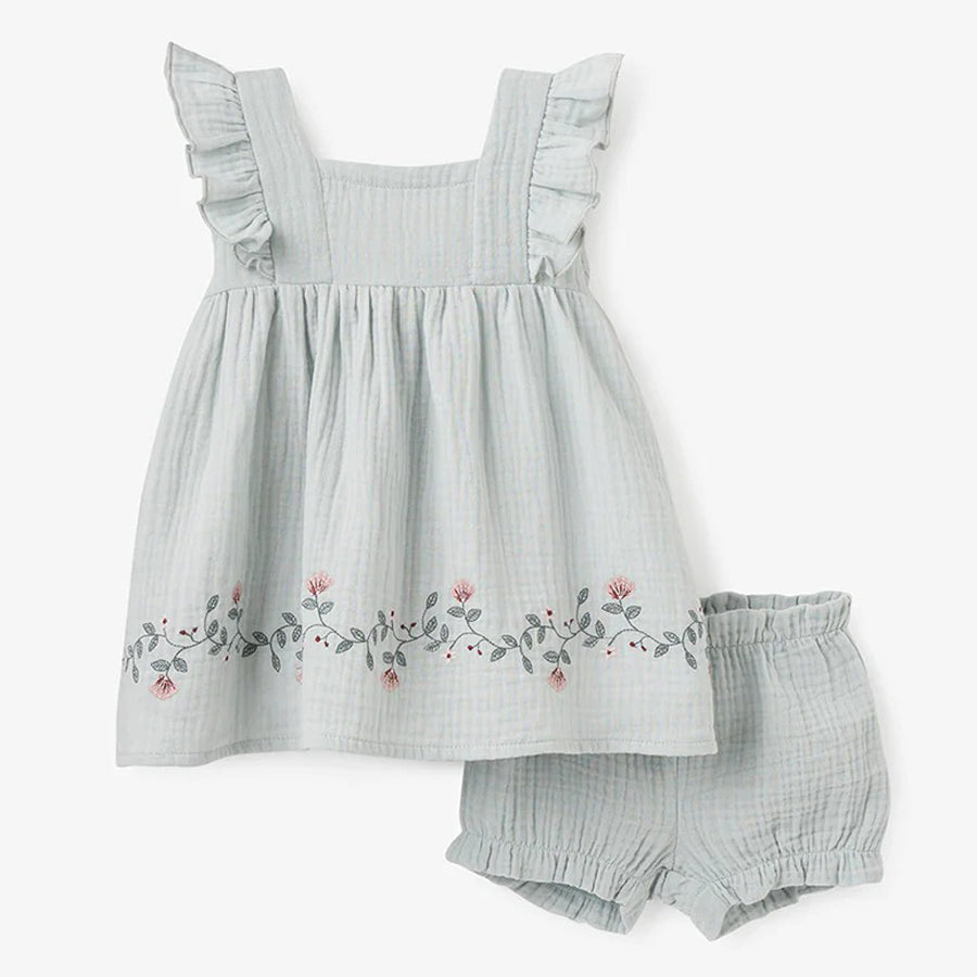 Embroidered Muslin Dress with Bloomer - 3-6M Embroidered Muslin Dress with Bloomer - 3-6M