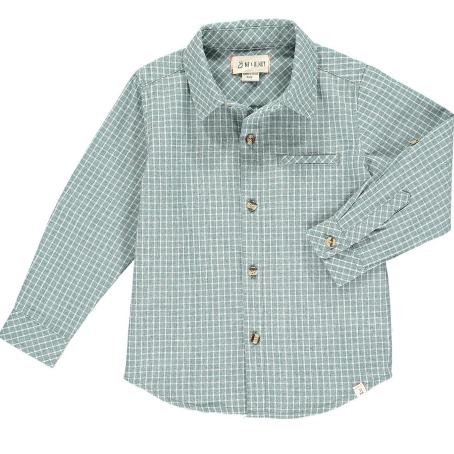 Atwood Woven Shirt - Green Grid-Me + Henry-Joanna's Cuties