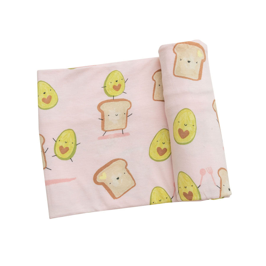 Avocado + Toast Swaddle Blanket - Pink-SWADDLES & BLANKETS-Angel Dear-Joannas Cuties