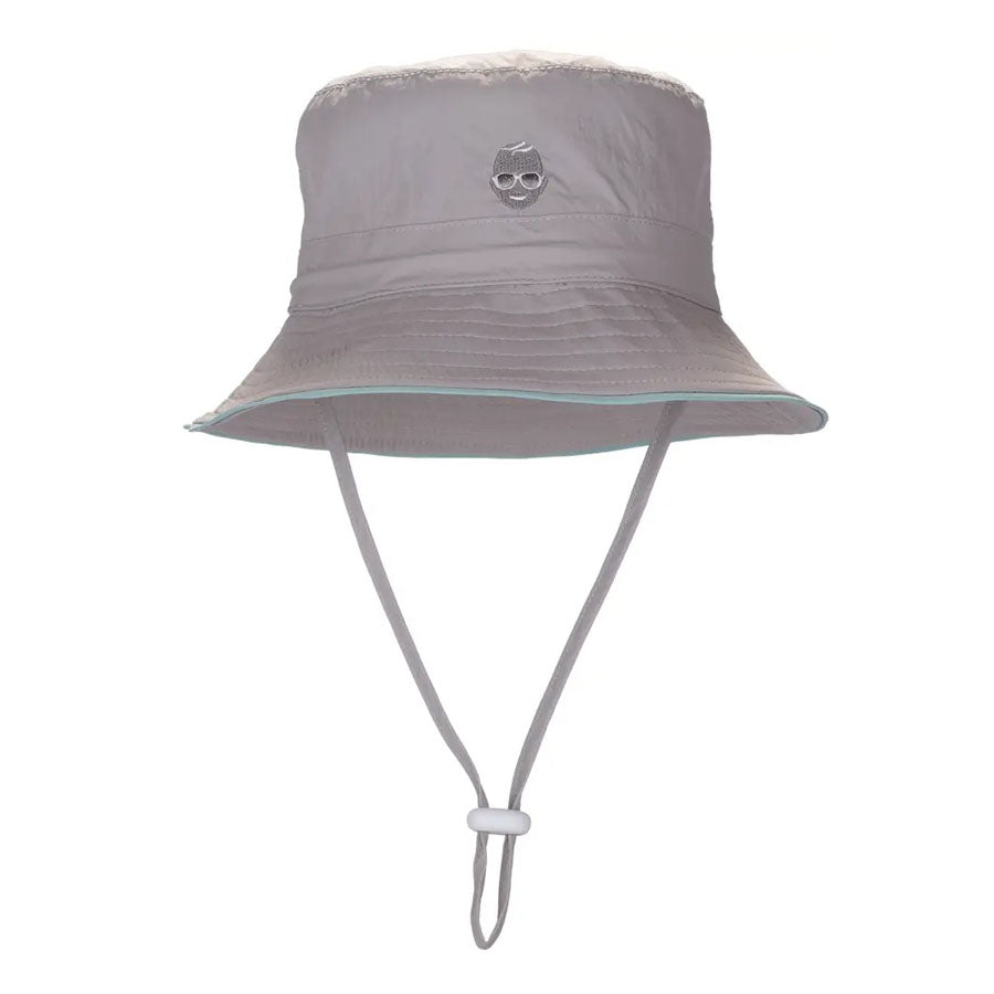 Babiators UV Sun Hat - Gray w/ Aqua Piping, 4-6Y