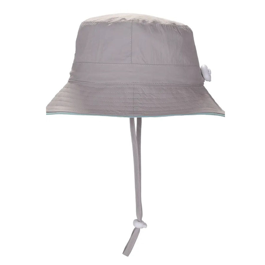 Babiators UV Sun Hat - Gray w/ Aqua Piping-SUN HATS-Babiators-Joannas Cuties