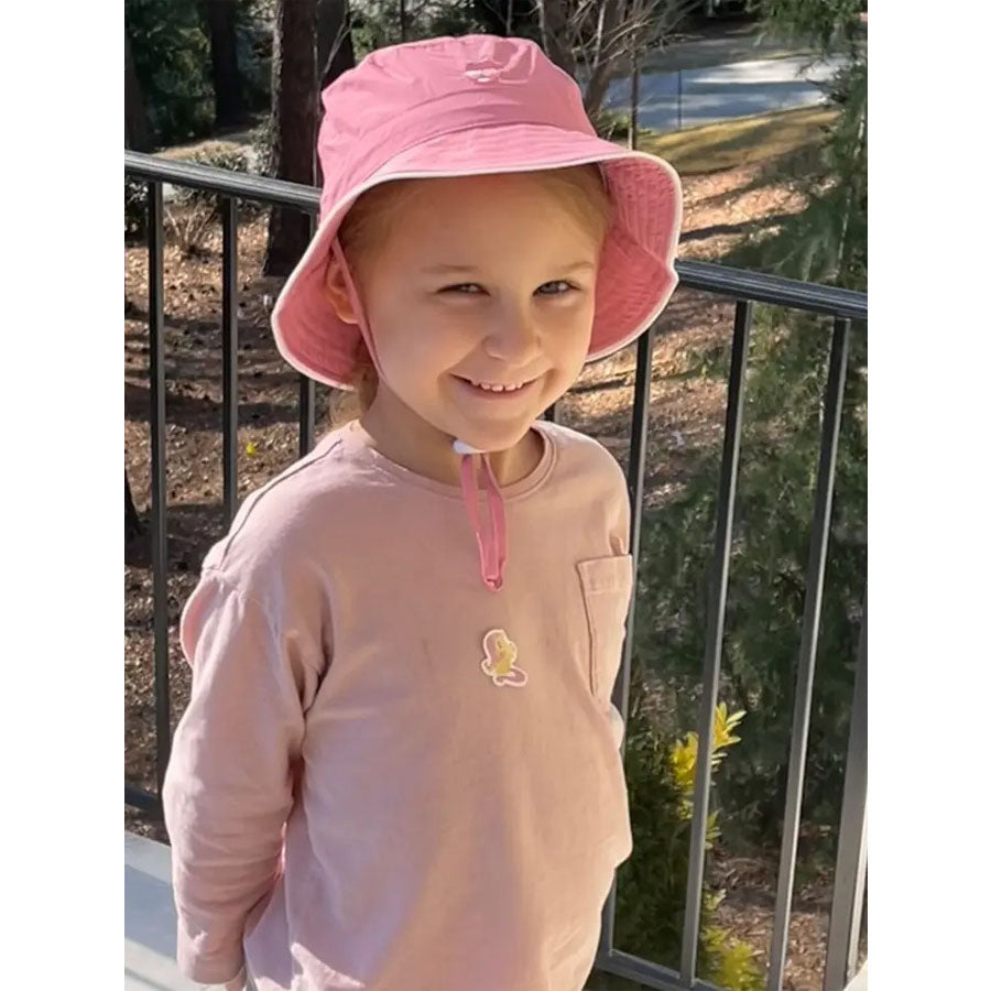 Babiators UV Sun Hat - Pink w/ White Piping-SUN HATS-Babiators-Joannas Cuties