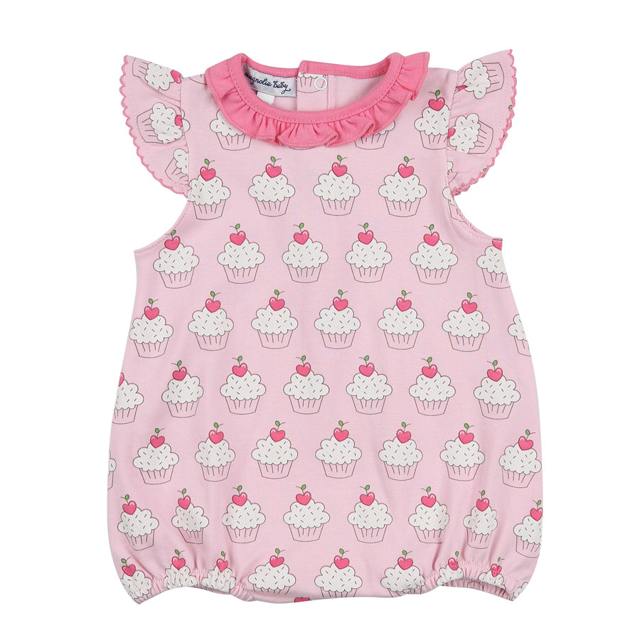 Baby Cakes Printed Flutters Bubble-OVERALLS & ROMPERS-Magnolia Baby-Joannas Cuties
