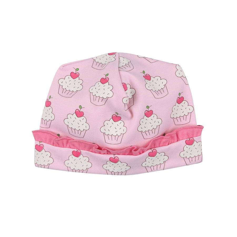 Baby Cakes Printed Ruffle Hat-HATS & SCARVES-Magnolia Baby-Joannas Cuties