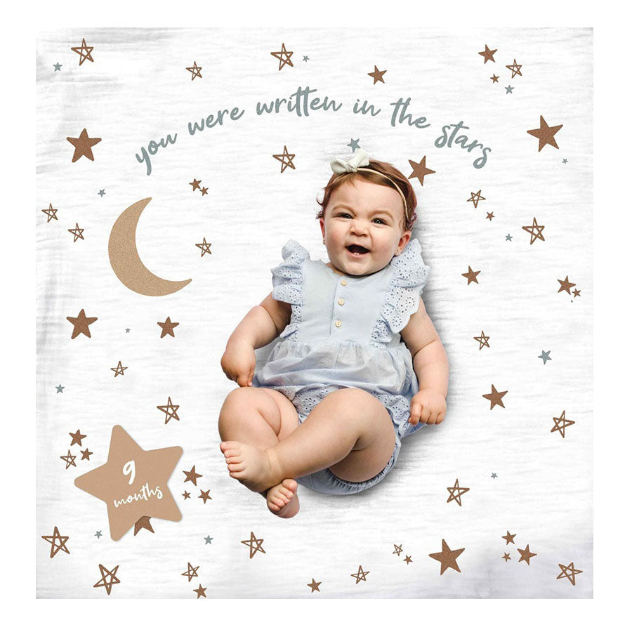 Baby’s First Year Blanket & Cards Set – “Written in the Stars”-SWADDLES & BLANKETS-Lulujo-Joannas Cuties