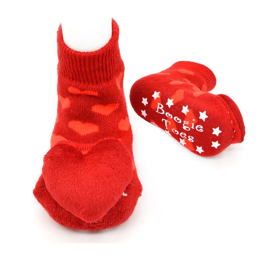 Baby Love Heart Boogie Toes Rattle Socks-SOCKS, TIGHTS & LEG WARMERS-Piero Liventi-Joannas Cuties