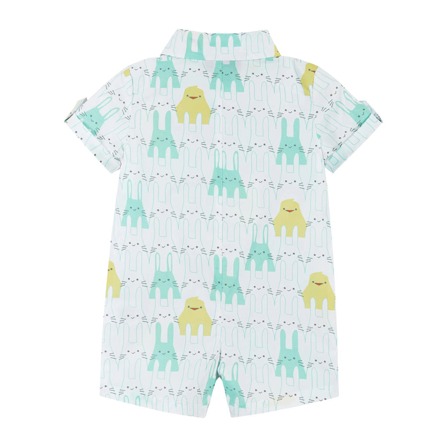Baby Spring Animals Print Shirtall - Multicolor-OVERALLS & ROMPERS-Andy & Evan-Joannas Cuties