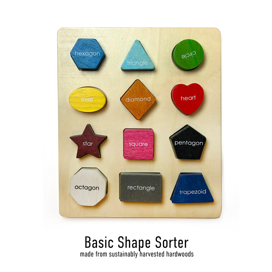 Basic Shape Sorter 12 - Piece Educational Toddler Toy & Puzzle-Begin Again-Joanna's Cuties