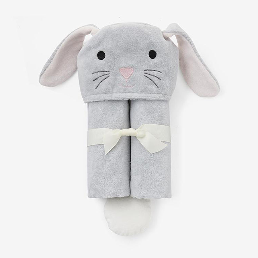Gray Bunny Hooded Baby Bath Wrap-Elegant Baby-Joanna's Cuties