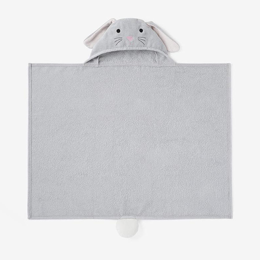 Gray Bunny Hooded Baby Bath Wrap-Elegant Baby-Joanna's Cuties