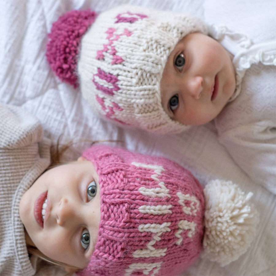 Be Mine Valentine's Day Hand Knit Beanie Hat-HATS & SCARVES-Huggalugs-Joannas Cuties