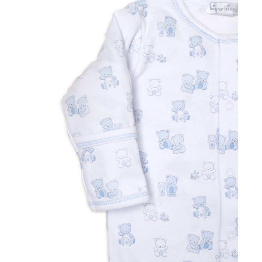 Bear-y Cute Blue Print Footie - Kissy Kissy - joannas-cuties