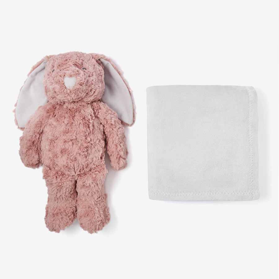 Mauve Swirl Bunny Bedtime Huggie Plush Toy With Blanket-Elegant Baby-Joanna's Cuties