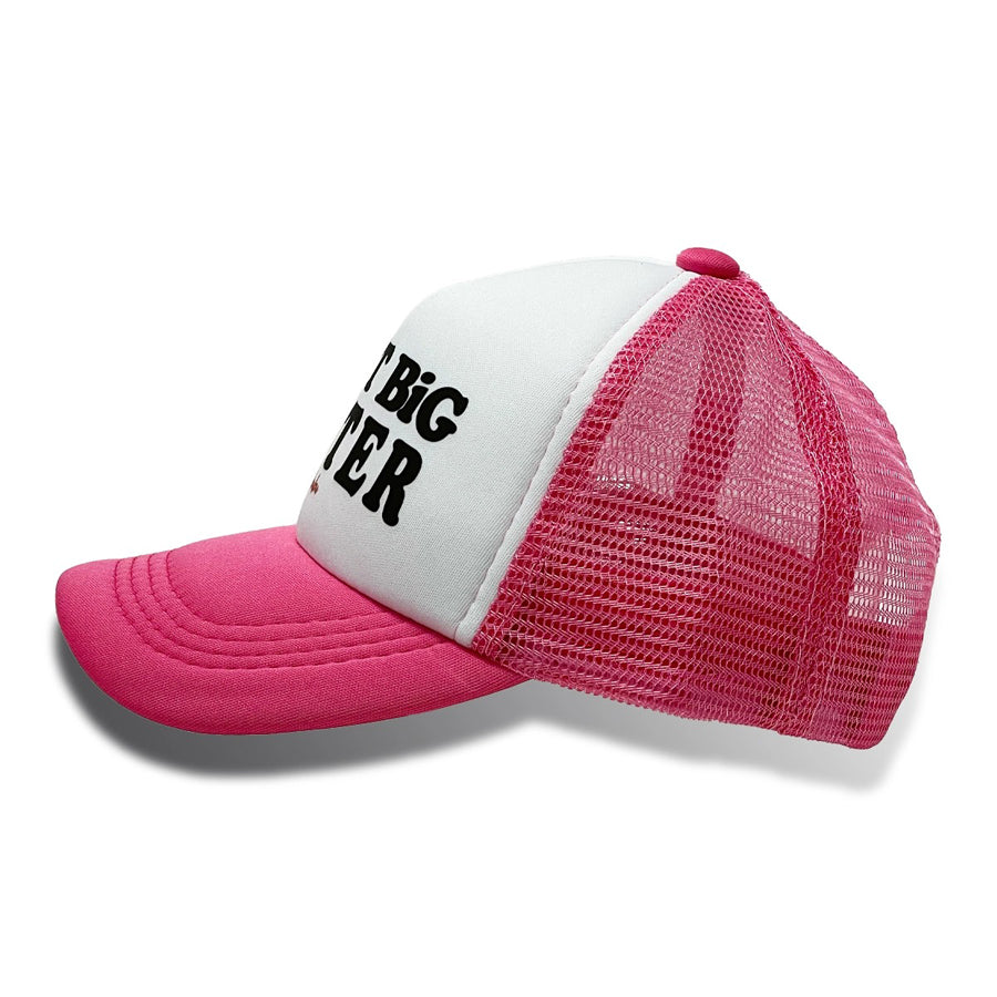 Best Big Sister White - Hot Pink Trucker Hat-SUN HATS-Bubu-Joannas Cuties