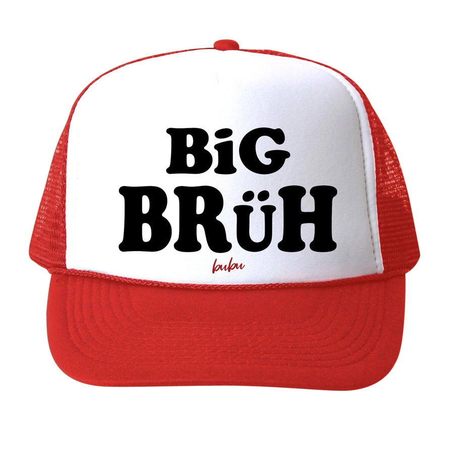 Big Bruh White - Red Trucker Hat-SUN HATS-Bubu-Joannas Cuties