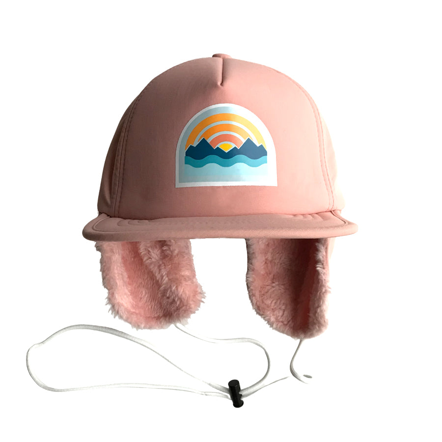 Big Sur Frosted Pink Sands Winter Hat Water & Snow Resistant- Pink-HATS & SCARVES-Bitty Brah-Joannas Cuties