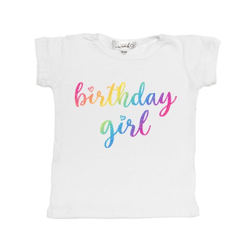 Birthday Girl T-shirt Rainbow - Sweet Wink - joannas-cuties