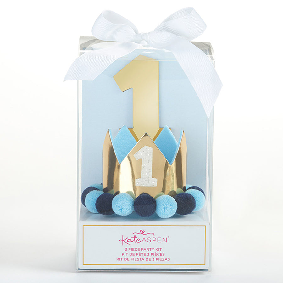 Blue & Gold 1st Birthday Decor Kit-Baby Aspen-Joanna's Cuties