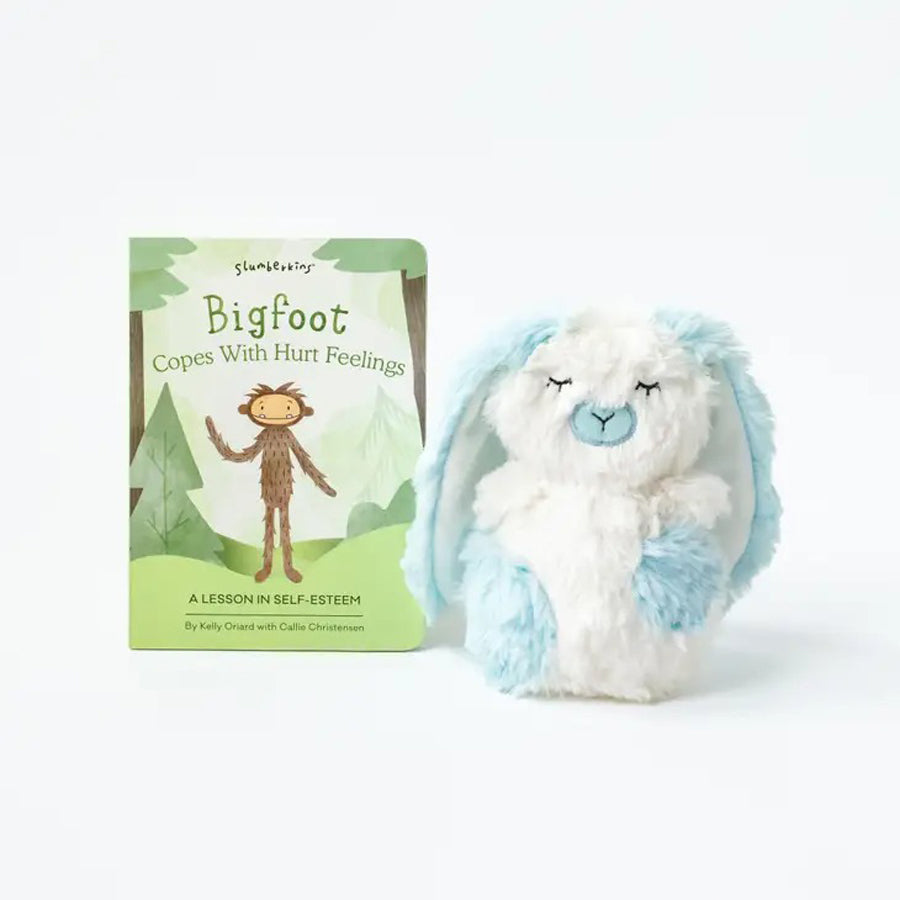 Blue Bunny Mini & Bigfoot Lesson Book- Self Esteem-SOFT TOYS-Slumberkins-Joannas Cuties
