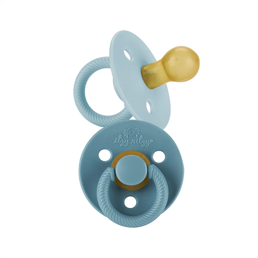 Blue Natural Rubber Pacifier Sets-Pacifiers & Clips-Itzy Ritzy-Joannas Cuties
