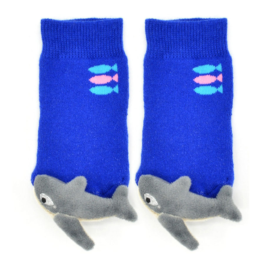 Blue Shark Boogie Toes Rattle Socks-Piero Liventi-Joanna's Cuties