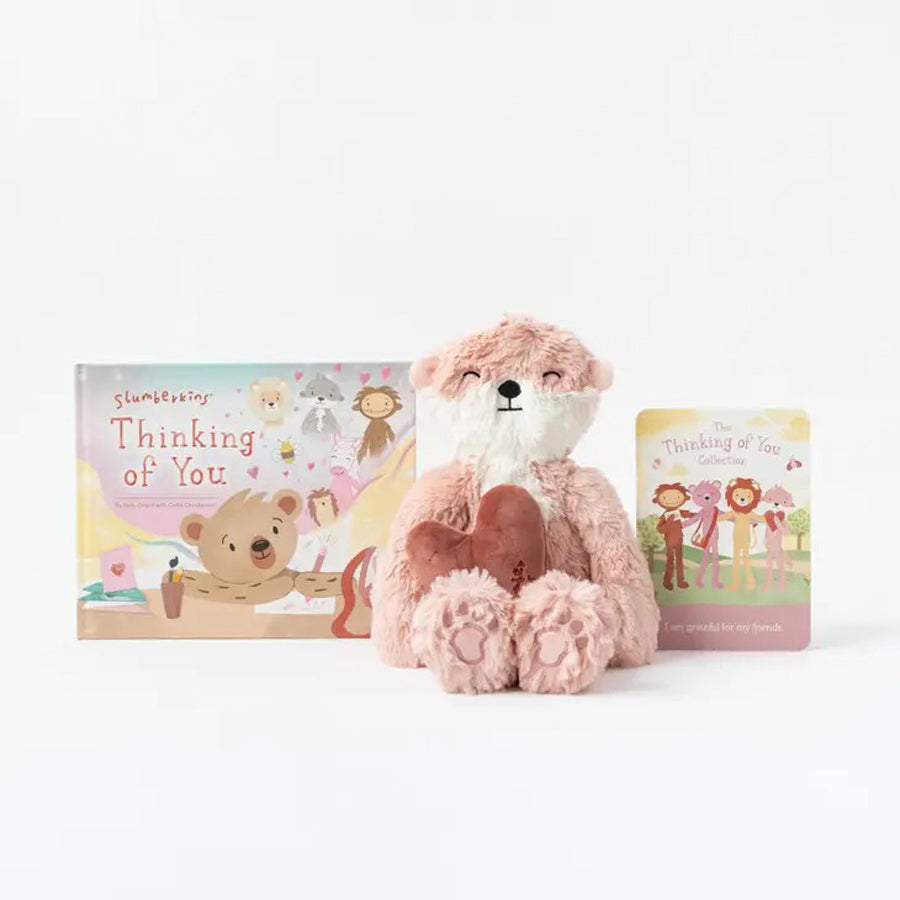Blush Otter Kin & Thinking of You Hardcover Book-SOFT TOYS-Slumberkins-Joannas Cuties