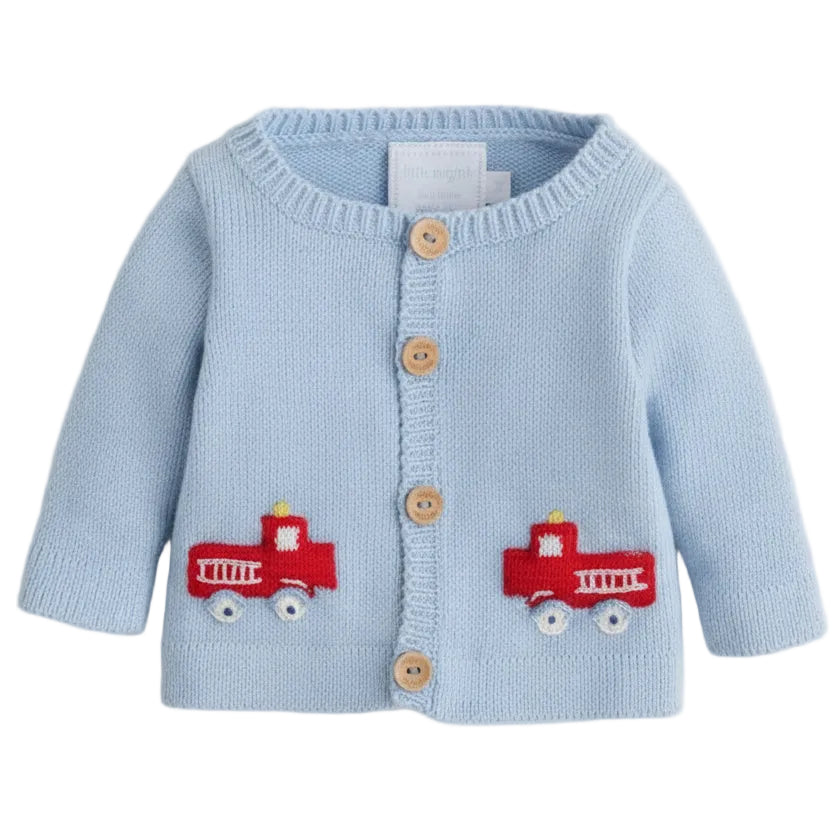 Boys Crochet Sweater Fire Truck, Little English