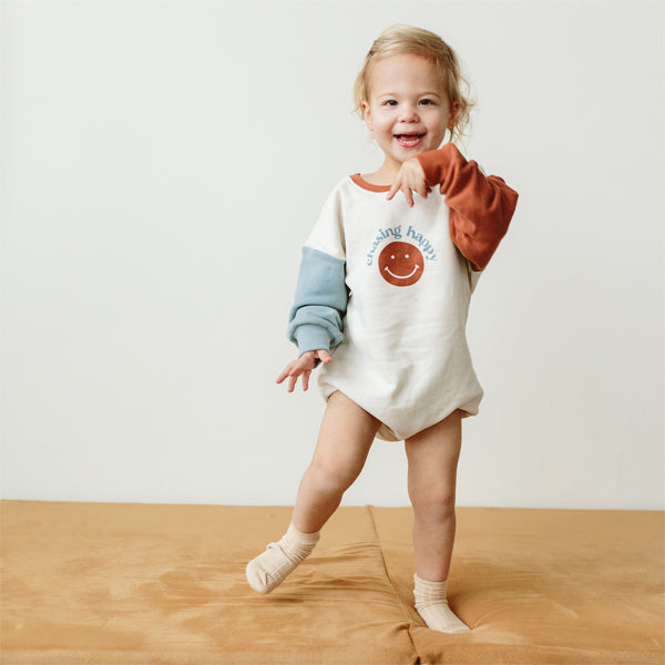 Bubble Romper - Chaising Happy-OVERALLS & ROMPERS-Goumikids-Joannas Cuties