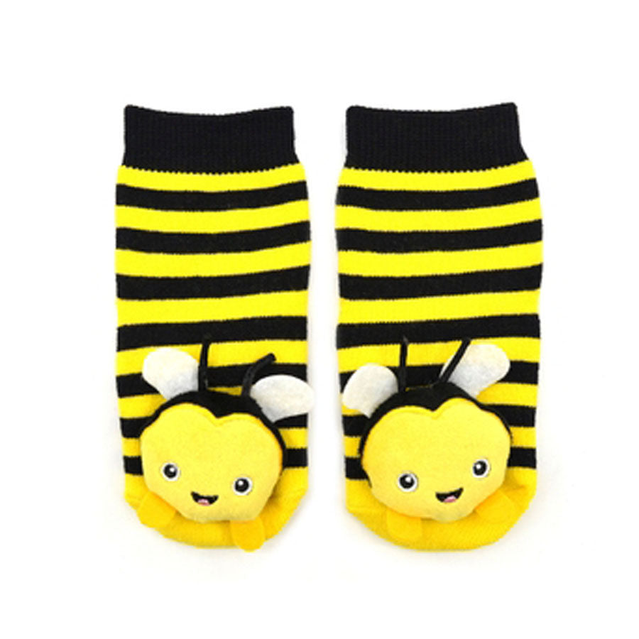 Bumblebee Boogie Toes Rattle Socks-SOCKS, TIGHTS & LEG WARMERS-Piero Liventi-Joannas Cuties